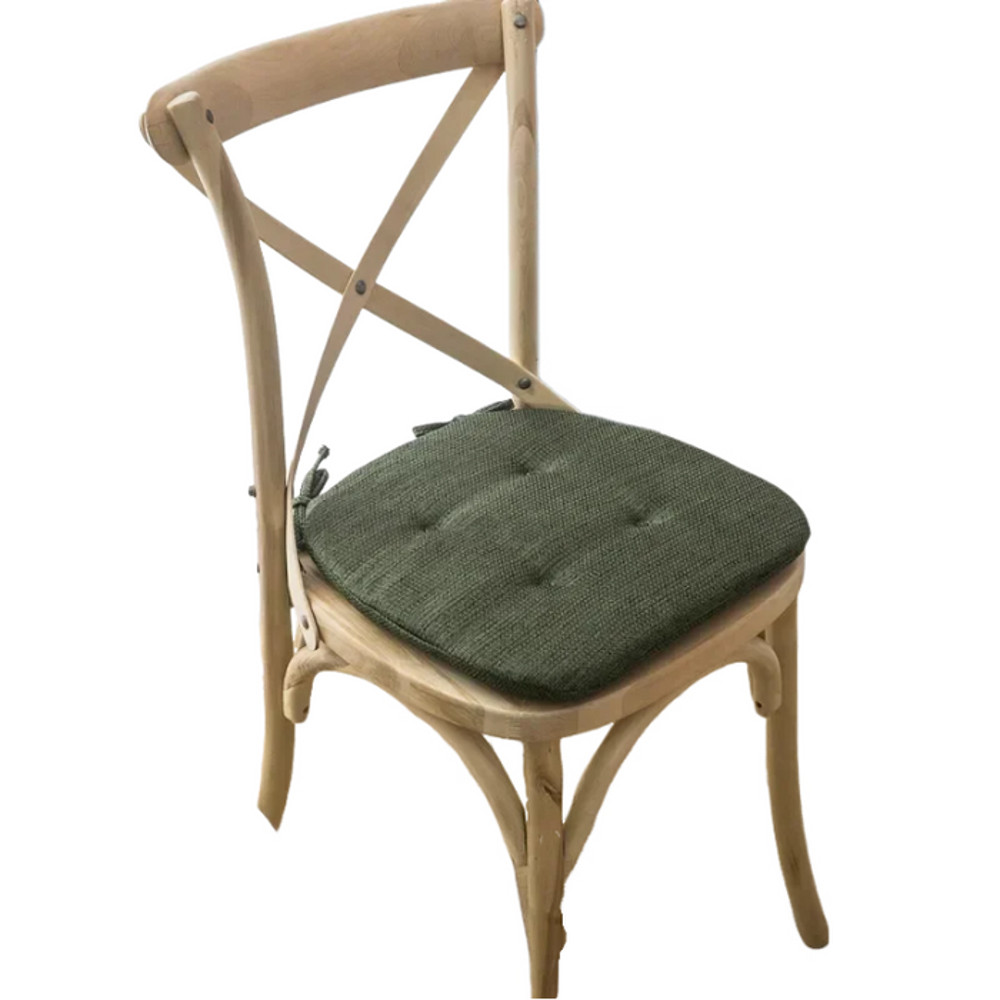 Anyhouz Chair Cushion With Straps White Seat Pad Mat 7