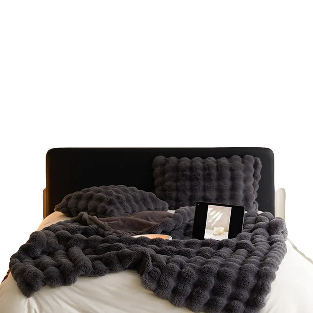 Anyhouz Blanket Dark Grey Tuscan Imitation Thick Fur Winter 0