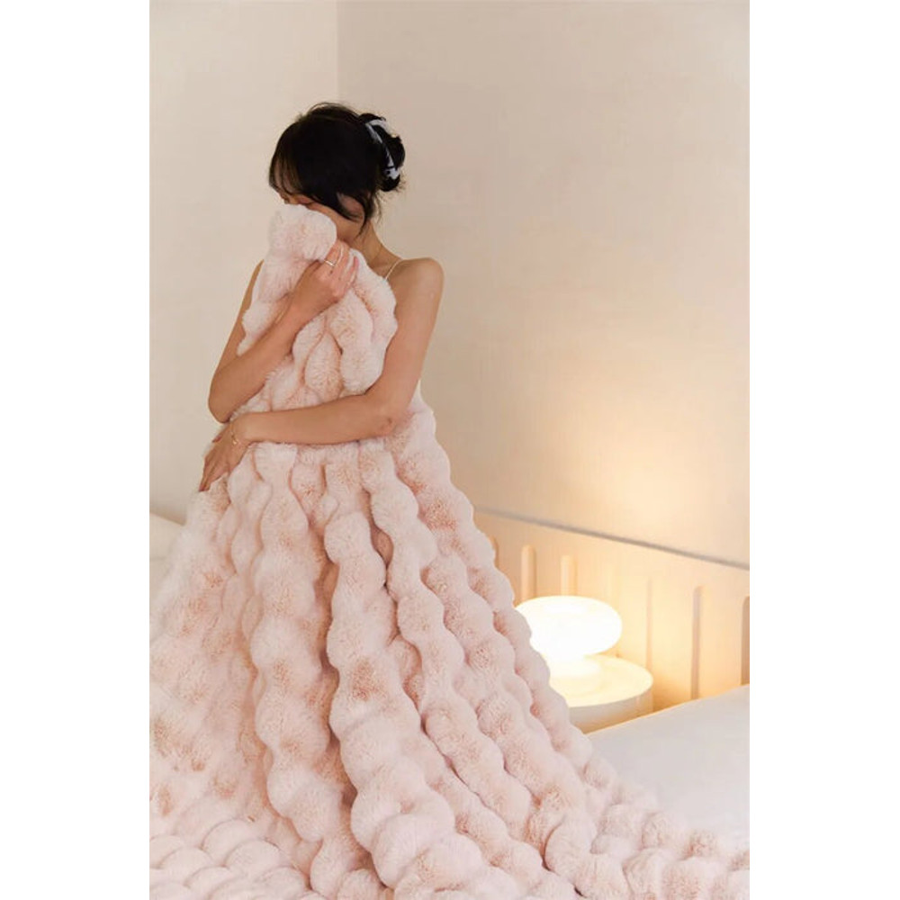 Anyhouz Blanket Pink Tuscan Imitation Thick Fur Winter 2