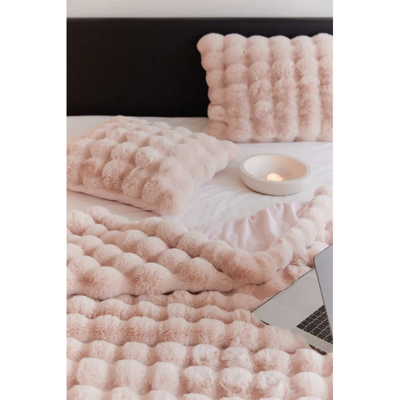 Anyhouz Blanket Pink Tuscan Imitation Thick Fur Winter 5