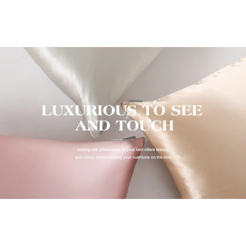 Anyhouz Pillowcase 51x66cm Set With Eye Mask Natural Mulberry Silk 3