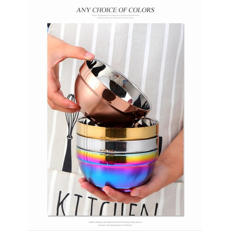 Anygleam 5Pcs Small Stainless Steel Rice Bowl Single AntiScalding 2