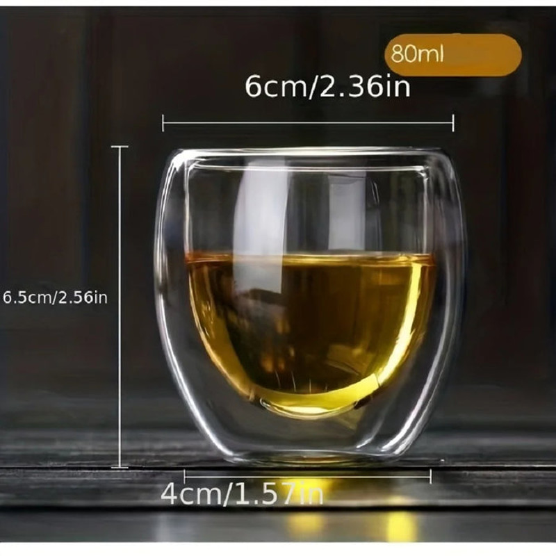 Anygleam Tea Cups 18Pcs Insulated Espresso Double Wall Shot Glass 6