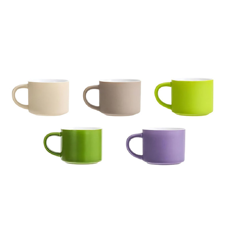 Anygleam Coffee Mug Multicolor 5Pcs Set Ceramic Round Non Slip 0