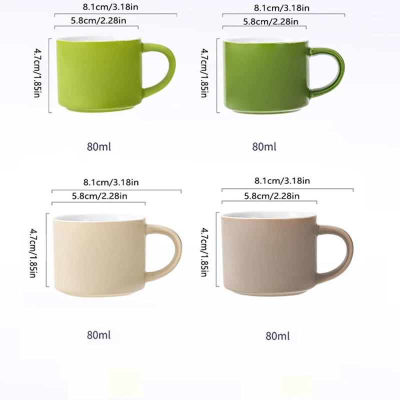 Anygleam Coffee Mug Multicolor 5Pcs Set Ceramic Round Non Slip 6