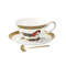 Anygleam Tea Cup White With Saucer Gold Spoon Running Horse 0