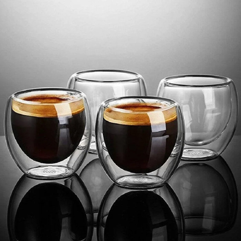 Anygleam Tea Cups 6Pcs Insulated Espresso Double Wall Shot 3