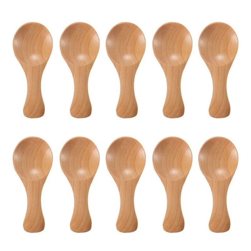 Anygleam Wood 10 Pcs Wooden Kitchen Spoon Kitchen 0