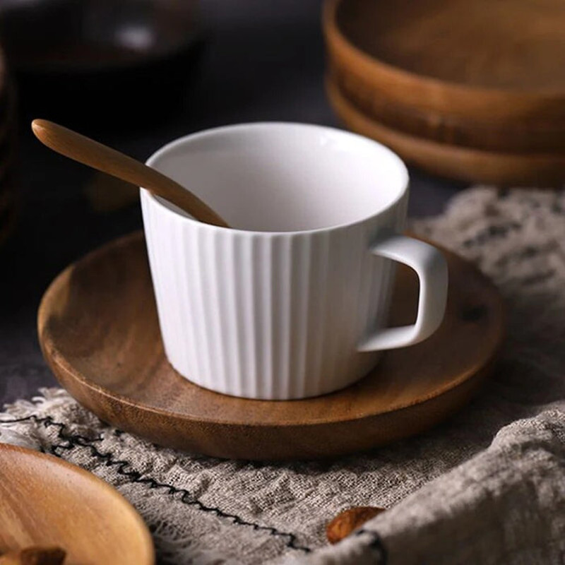 Anygleam 4pcs Wooden Plate Serving Tray Food Kitchen Tableware 3