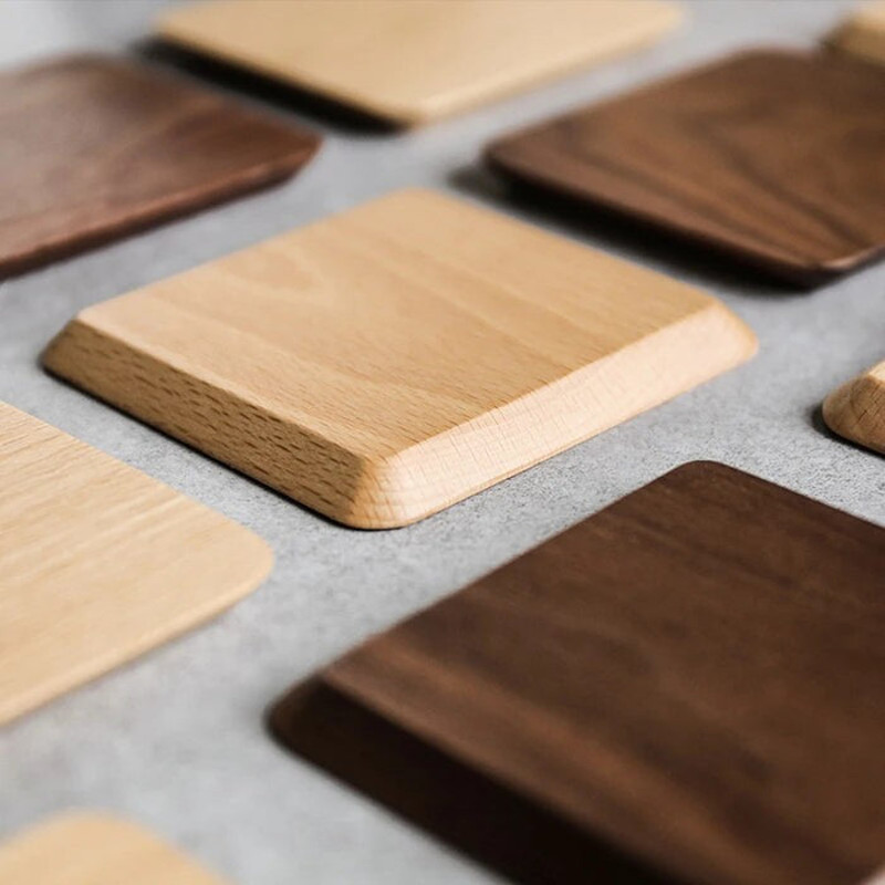 Anygleam Black Walnut 6pcs Wooden Coasters Cup Kitchen Tools Accessories 1