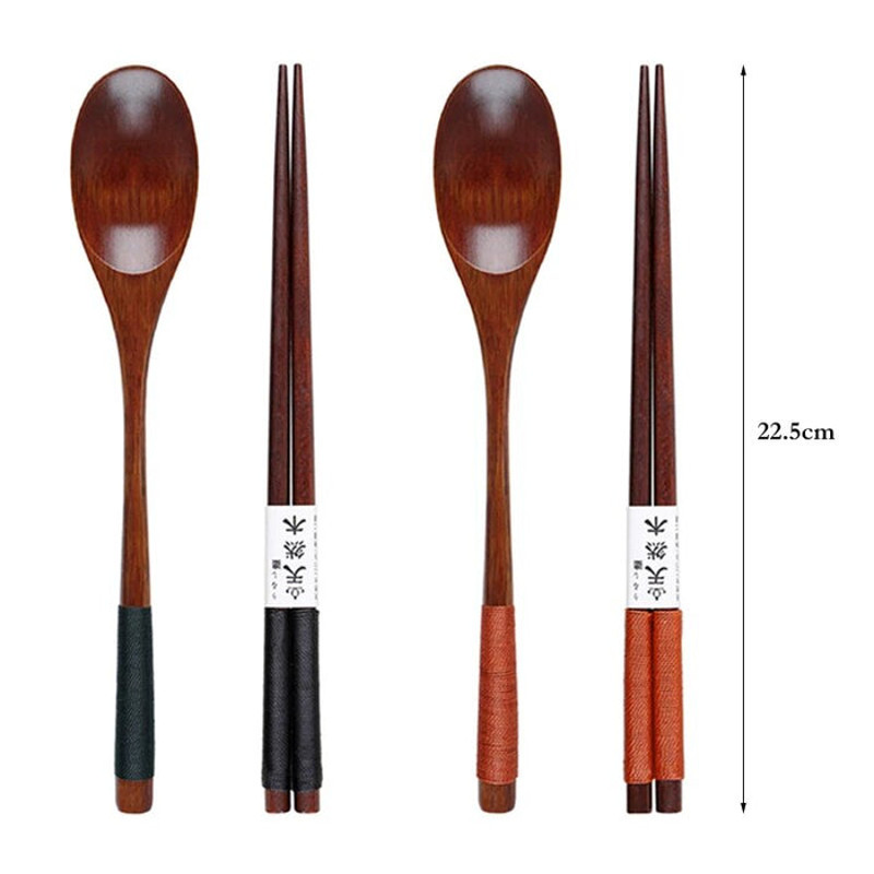 Nygleam 4pcs Wooden Chopsticks And Long Ladle 4