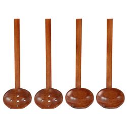 anygleam mixed brown 4pcs wooden strainer soup spoon