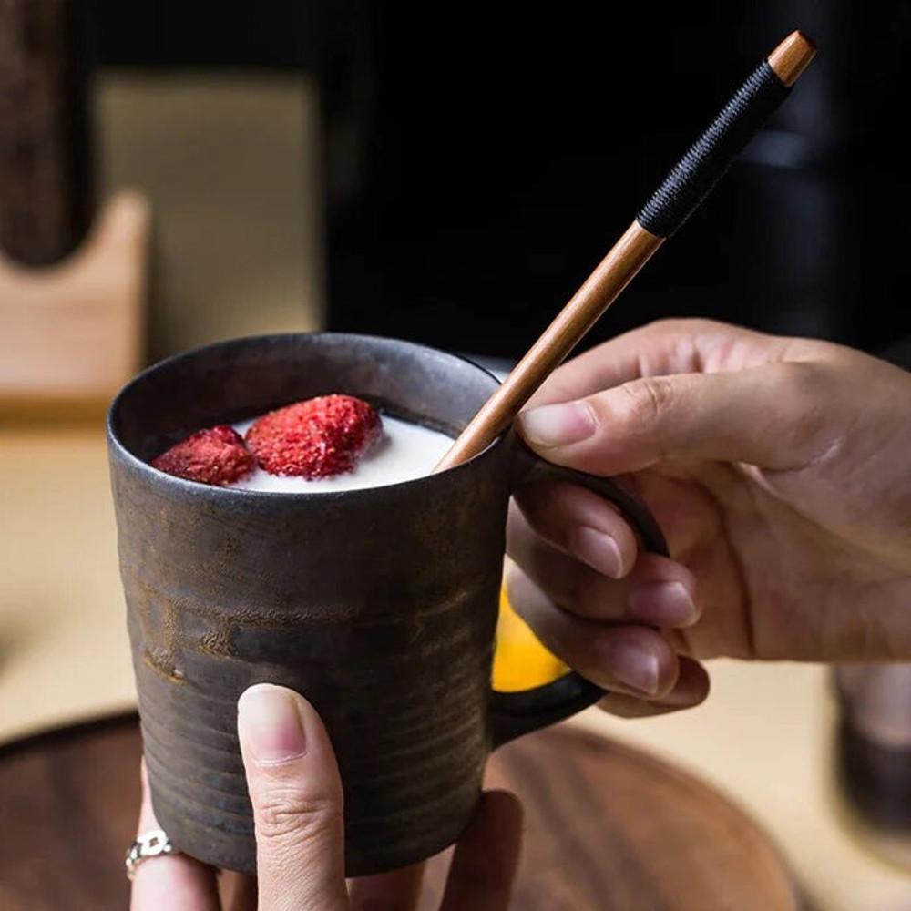 Anygleam 6pcs Wooden Tea Long Spoon Kitchen Tableware 5