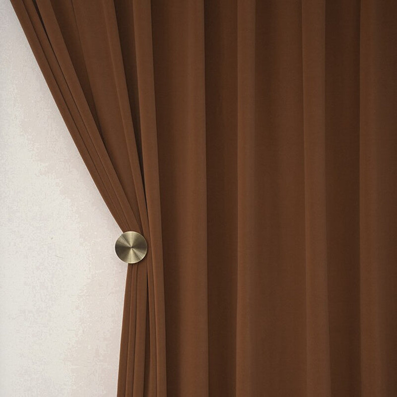 Anyhouz Orange High Quality Modern Velvet Blackout Curtains 6