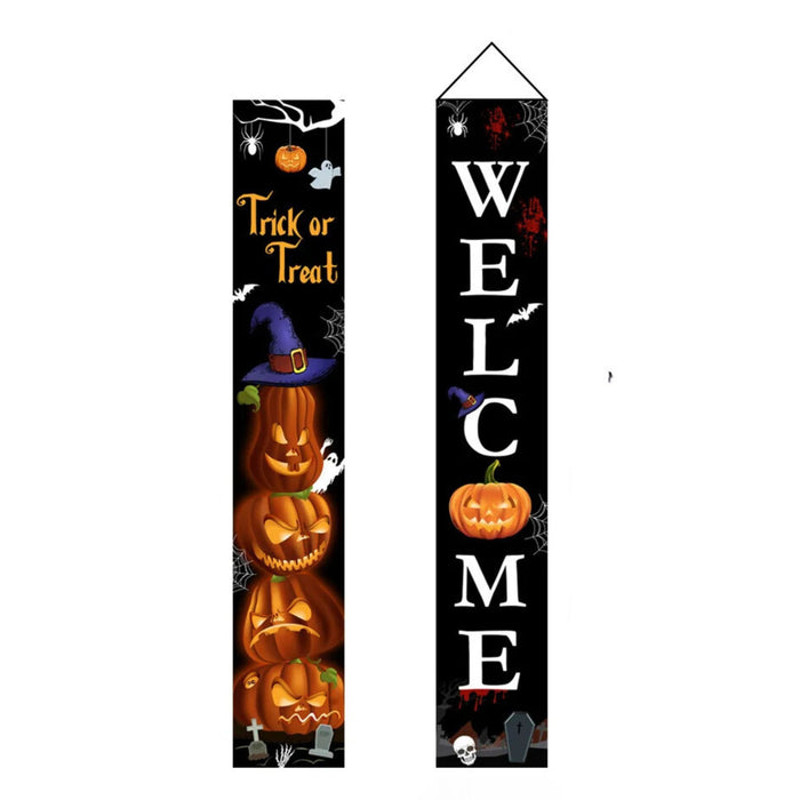 Anyhouz Halloween Skeleton Porch Sign 2Pcs Hanging Decoration 1