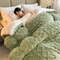 Anyhouz Blanket Green Cashmere Super Thick Warm Quilt Comforter 1