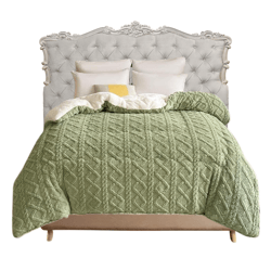 anyhouz blanket green cashmere super thick warm quilt comforter