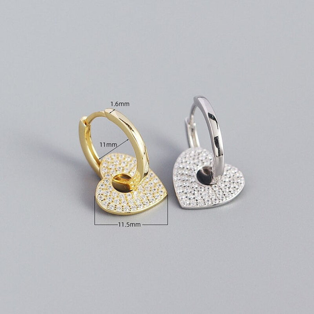 Anyco Earrings Punk Rock Love Heart Huggies 1