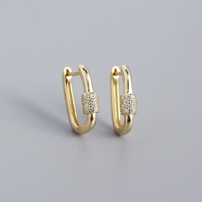 Anyco Fashion Earrings Punk Goth Lock Ear Buckle 1