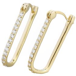 anyco fashion hoop earrings gothic geometric white crystal