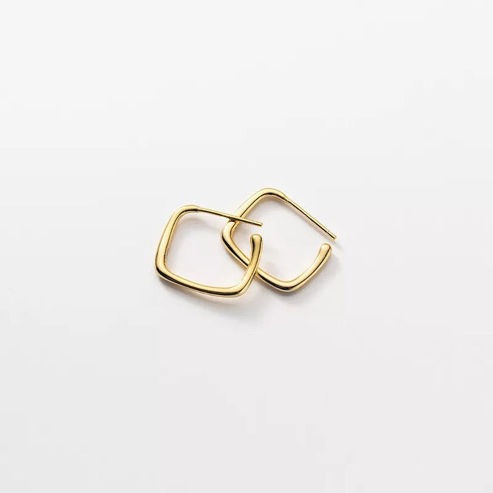 Anyco Fashion Earrings Gold 925 Sterling Simple Geometric 4