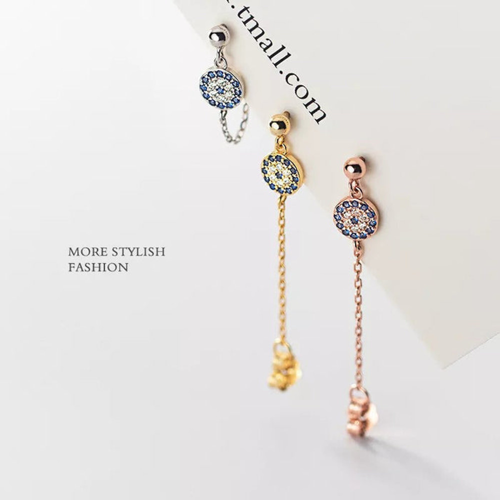 Anyco Fashion Earrings Silver 925 Sterling Hip Hop Chain 2