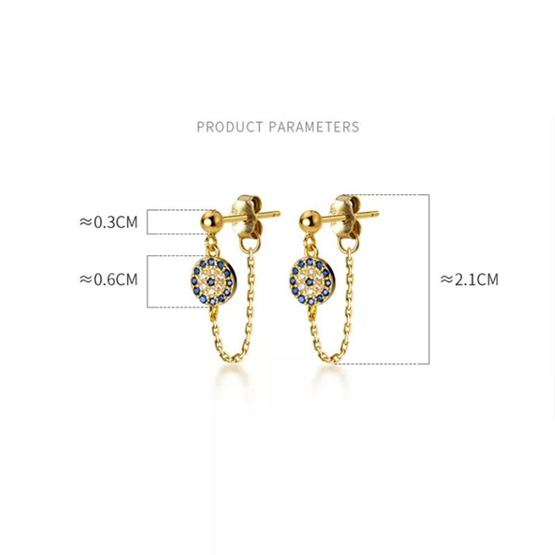 Anyco Fashion Earrings Silver 925 Sterling Hip Hop Chain 5