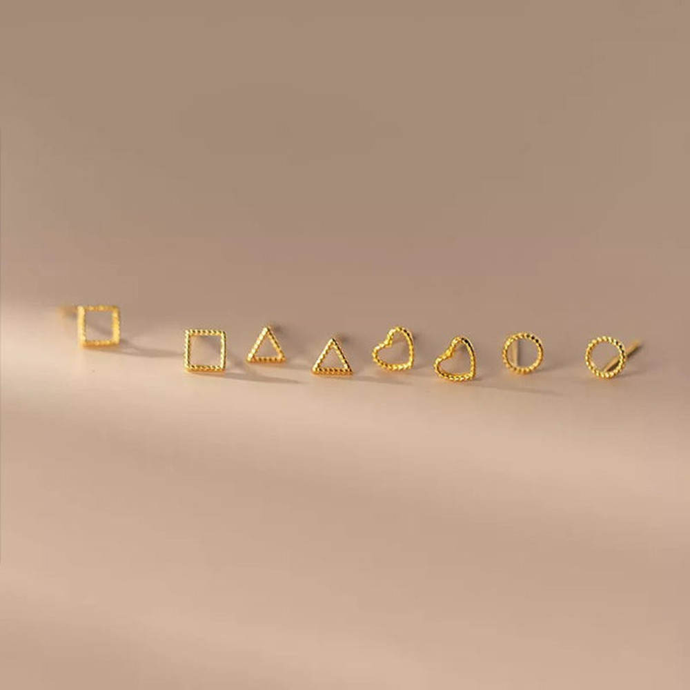 Anyco Fashion Earrings Square Silver 925 Sterling Silver 2