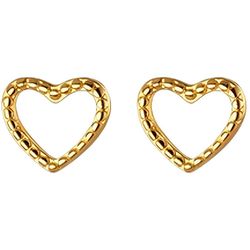 anyco fashion earrings heart gold 925 sterling silver