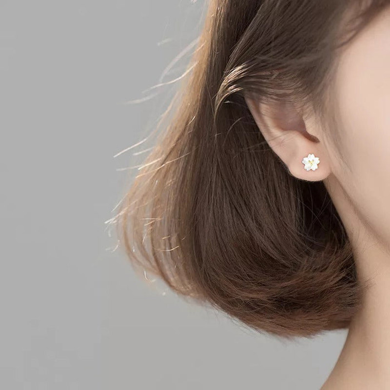 Anyco Fashion Earrings Real Sterling Silver Sweet Romantic White 3