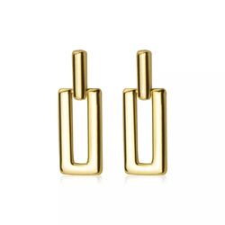anyco fashion earrings gold trendy geometric square stud