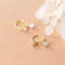 Anyco Fashion Earrings Real Gold White Zircon Gothic 3