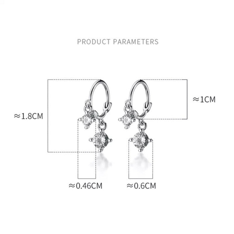 Anyco Fashion Earrings Real Gold White Zircon Gothic 4