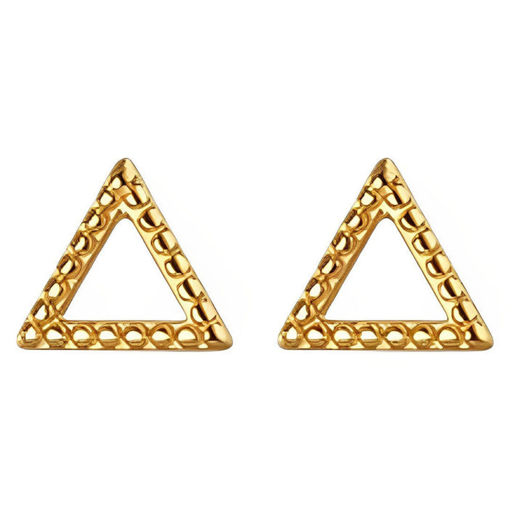 Anyco Fashion Earrings Triangle Gold 925 Sterling Silver 0