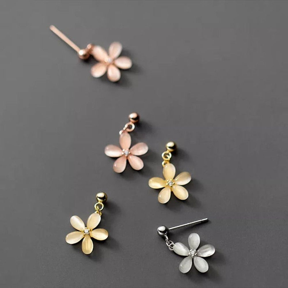 Anyco Fashion Earrings Rose Gold 925 Sterling Silver Sweet Opal 3