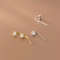 Anyco Fashion Earrings Silver 925 Sterling Round Shiny Zircon 2