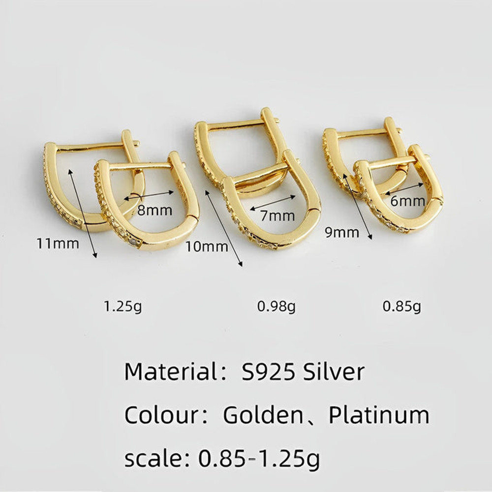 Anyco Hoop Earrings Simple Punk Pave CZ Zircon Huggies 5