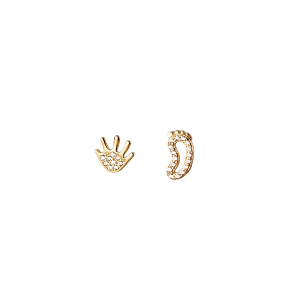 Anyco Fashion Earrings Gold 925 Sterling Silver Luxury Zircon Palm 0