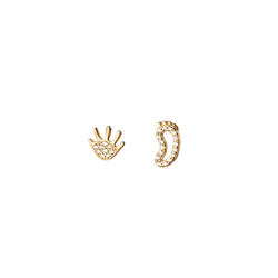 anyco fashion earrings gold 925 sterling silver luxury zircon palm