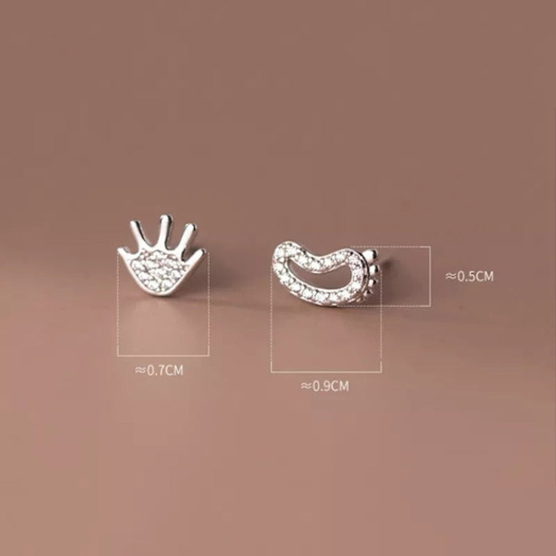 Anyco Fashion Earrings Gold 925 Sterling Silver Luxury Zircon Palm 5