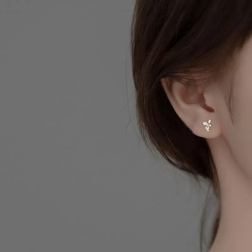 Anyco Fashion Earrings Gold 925 Sterling Silver Sweet 3