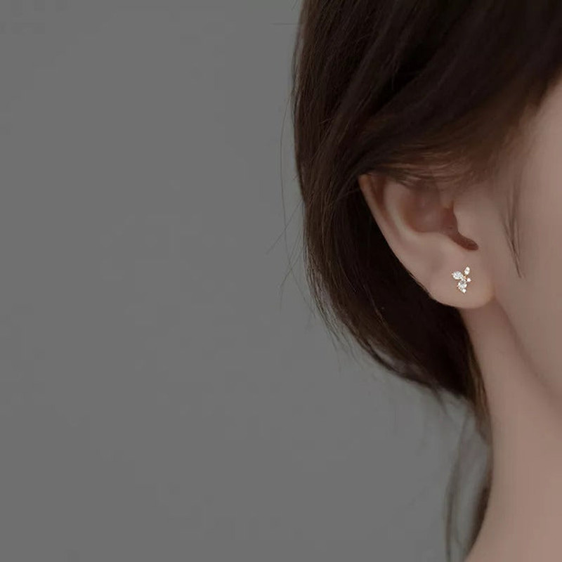 Anyco Fashion Earrings Gold 925 Sterling Silver Sweet 3