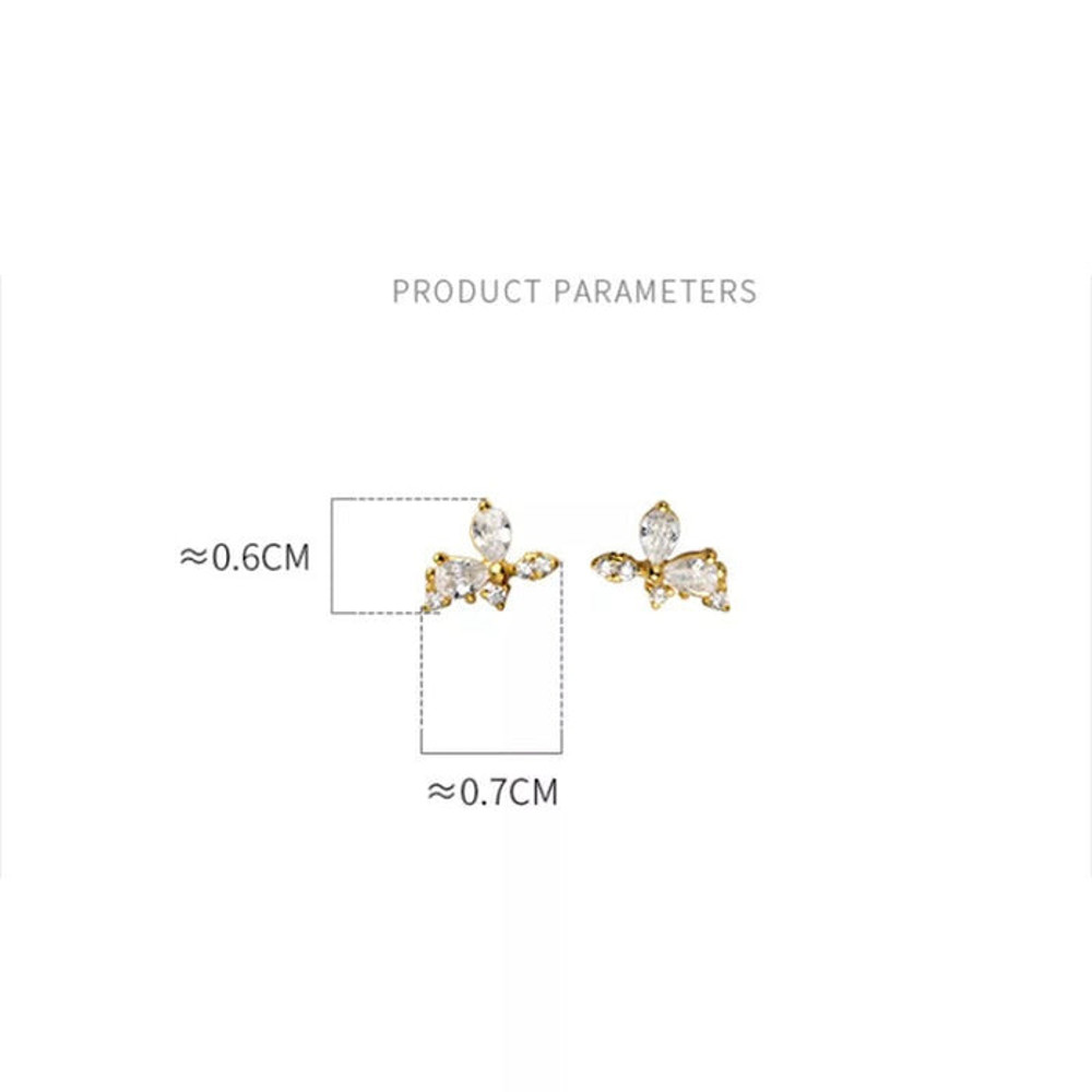 Anyco Fashion Earrings Gold 925 Sterling Silver Sweet 4