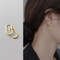 Anyco Fashion Earrings Gold 925 Sterling Simple Oval Glossy Huggies 2
