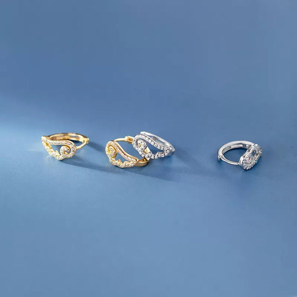 Anyco Fashion Earrings Silver 925 Sterling Romantic Unique Angel Wings 2