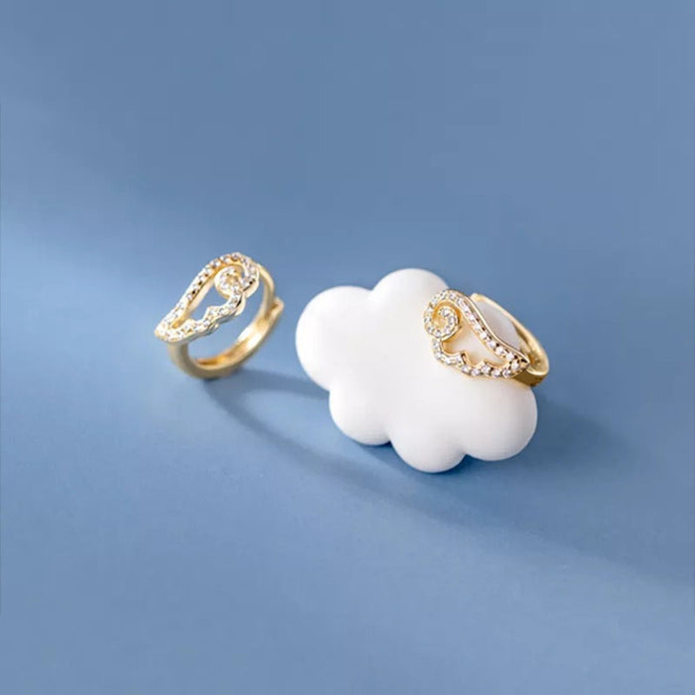 Anyco Fashion Earrings Silver 925 Sterling Romantic Unique Angel Wings 4