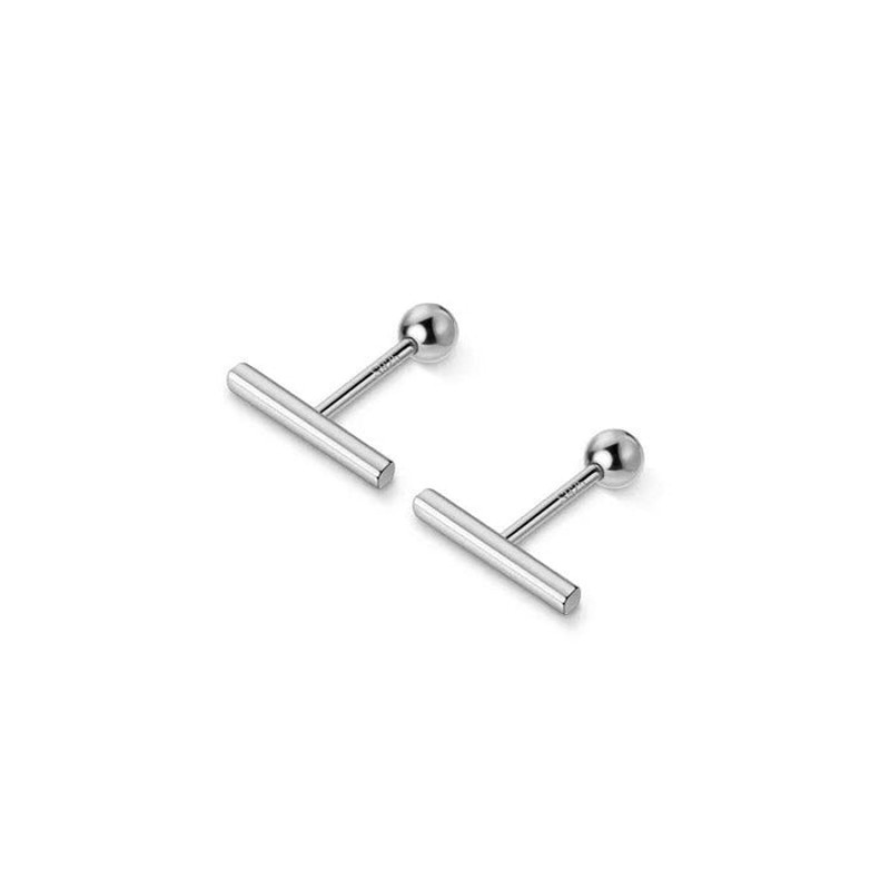 Anyco Fashion Earrings Real Sterling Silver Minimalist Geometric Strip 0