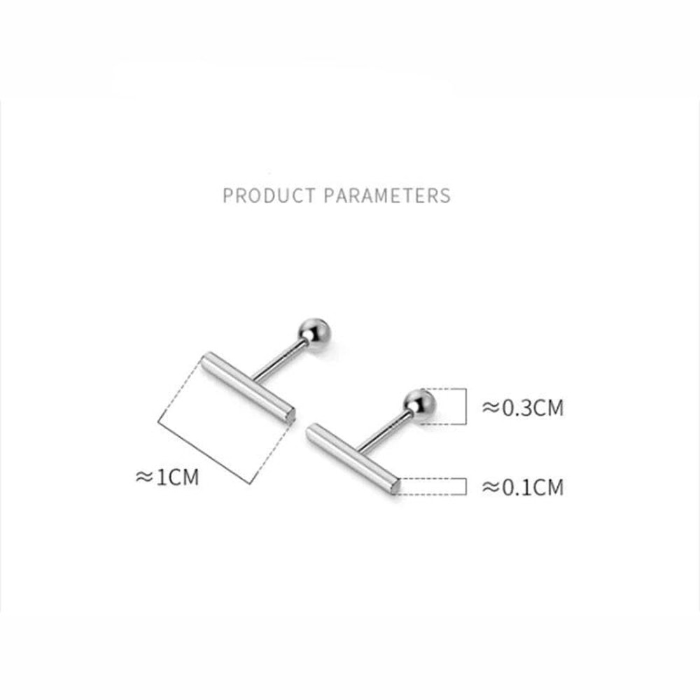 Anyco Fashion Earrings Real Sterling Silver Minimalist Geometric Strip 5