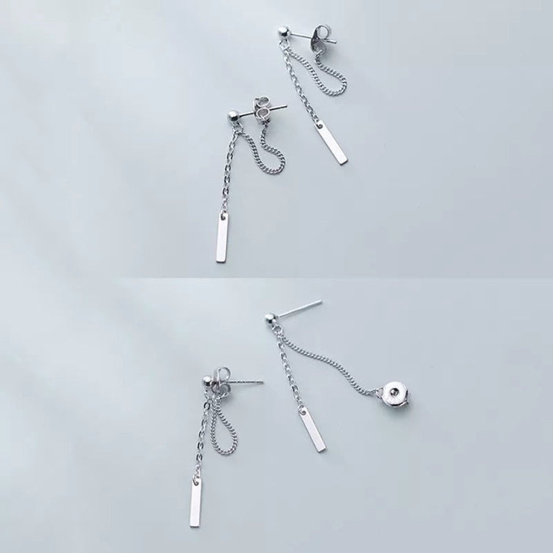 Anyco Fashion Earrings Bohemian Rose Gold Link Chain Bead 2