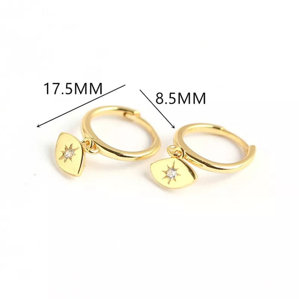 Anyco Earrings Gold Plated Bohemian Creative Eye Hanging Pendant 4